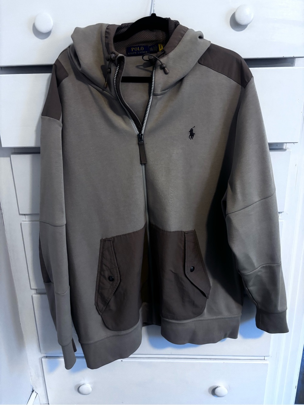 Ralph Lauren Two-Tone Tan & Brown Hooded Jacket